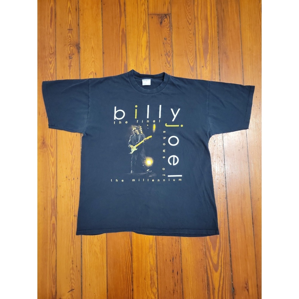 Billy Joel Final Shows of Millennium Tour Graphic T Shirt Adult XL Black Vintage